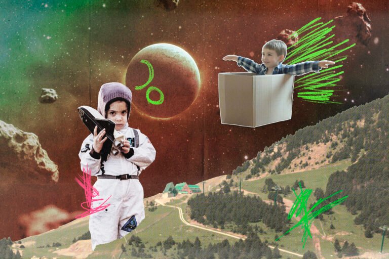childhood concept collage